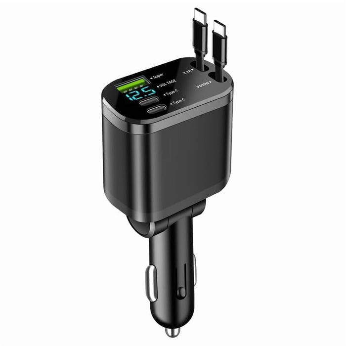 120W 5-in-1 Retractable Car Charger