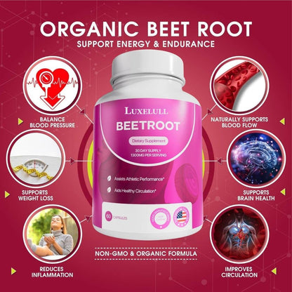 Organic Beetroot Capsules – Daily Nitrate Support for Heart & Circulation