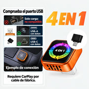 Requiere CarPlay por cable de fábrica y puerto USB de datos.